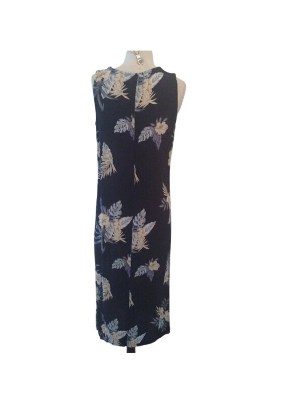 Studio JPR Textured Floral Dress, Navy,/Pale Blue/Cream, Size Large - Picture 5 of 8